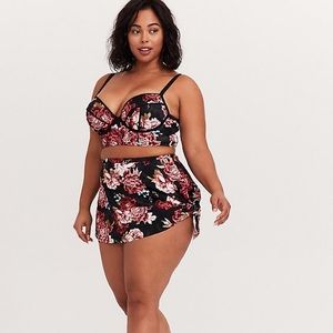 Torrid black floral bikini top